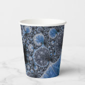 抽象芸術ブラックブルーフラクタル 紙コップ (裏面)