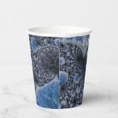 抽象芸術ブラックブルーフラクタル 紙コップ (右)