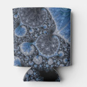 抽象芸術ブラックブルーフラクタル 缶クーラー (裏面)