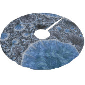 抽象芸術ブラックブルー複雑なフラクタル ブラッシュドポリエステルツリースカート (アングル)