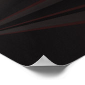 抽象芸術ブラックポリゴンレッド光未来テクノ ポスター (角)