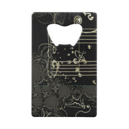 抽象芸術ブラックミュージック クレジットカード栓抜き