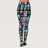 抽象芸術ブラックモザイクパターン レギンス (裏面)