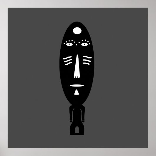 抽象芸術ブラックモダンポートレートアート ポスター (正面)