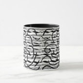 抽象芸術ブラックラインアート マグカップ (中央)