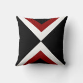 抽象芸術ブラックレッド&ホワイトストライプの装飾用クッション クッション (裏面)