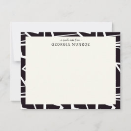 抽象芸術ブラック文パーソナライズされた具 ノートカード