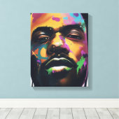 抽象芸術ブラック男性用ストレッチキャンバス印刷 キャンバスプリント (インサイチュ (ウッドフロア))