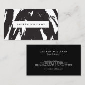 抽象芸術ブラック筆跡名刺 名刺 (正面/裏面)