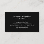 抽象芸術ブラック筆跡名刺 名刺 (裏面)