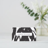 抽象芸術ブラック筆跡名刺 名刺 (スタンド正面)