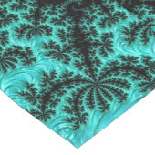 抽象芸術ブラック緑フラクタルパターン ショートテーブルランナー (コーナー)