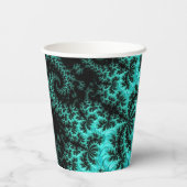 抽象芸術ブラック緑フラクタル 紙コップ (裏面)
