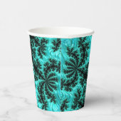 抽象芸術ブラック緑フラクタル 紙コップ (右)