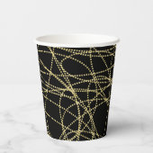 抽象芸術ブラック金ゴールドブライダルシャワー 紙コップ (裏面)