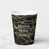 抽象芸術ブラック金ゴールドブライダルシャワー 紙コップ (正面)
