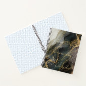 抽象芸術ブラック金ゴールド大理石の感謝ジャーナル ノートブック (内部)