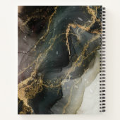 抽象芸術ブラック金ゴールド大理石の感謝ジャーナル ノートブック (裏面)