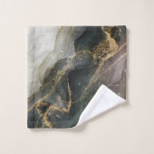 抽象芸術ブラック金ゴールド大理石 バスタオルセット (ウォッシュタオル)