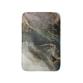 抽象芸術ブラック金ゴールド大理石 バスマット (正面縦)