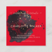 抽象芸術ブラック金ゴールド水カラー（ばちゃばちゃ）跳ねる スクエア名刺 (裏面)