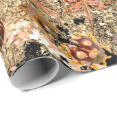 抽象芸術ブラック金ゴールド牧草蝶の昆虫の宝石 ラッピングペーパー (ロールコーナー)