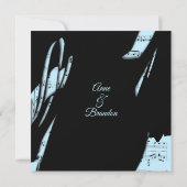 抽象芸術ブラック&パウダーブルー 招待状 (裏面)