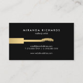 抽象芸術ブラック・ブラシストロークでメイクアップアーティスト 名刺 (裏面)