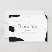 抽象芸術ブラック&ホワイトサンキュービジネスカード サンキューカード (正面)
