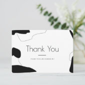 抽象芸術ブラック&ホワイトサンキュービジネスカード サンキューカード (スタンド正面)
