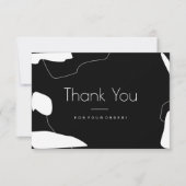 抽象芸術ブラック&ホワイトサンキュービジネスカード サンキューカード (正面)