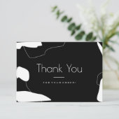 抽象芸術ブラック&ホワイトサンキュービジネスカード サンキューカード (スタンド正面)