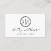 抽象芸術ブラック&ホワイトサークルモノグラム事業 名刺 (正面)