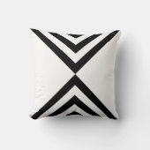 抽象芸術ブラック&ホワイトストライプの装飾用クッション クッション (正面)