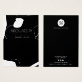 抽象芸術ブラック&ホワイトネックレスディスプレイカード (正面&裏面)