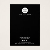 抽象芸術ブラック&ホワイトネックレスディスプレイカード (裏面)