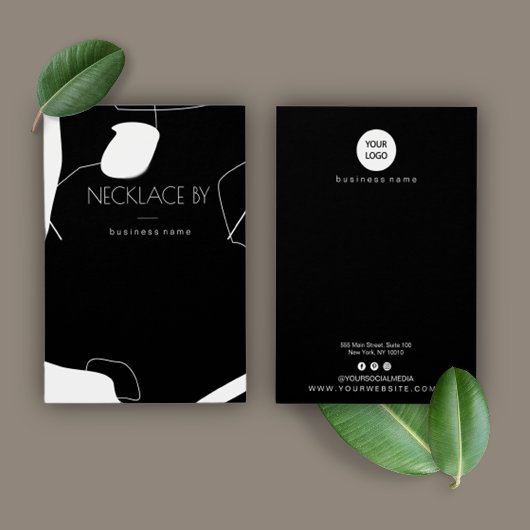 抽象芸術ブラック&ホワイトネックレスディスプレイカード