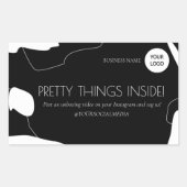 抽象芸術ブラック&ホワイトビジネスの包装ステッカー 長方形シール (正面)