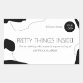 抽象芸術ブラック&ホワイトビジネスの包装ステッカー 長方形シール (正面)