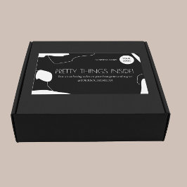 抽象芸術ブラック&ホワイトビジネスの包装ステッカー 長方形シール