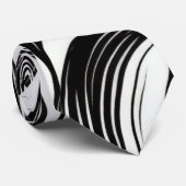 抽象芸術ブラック&ホワイト渦巻きインク ネクタイ (ロール)