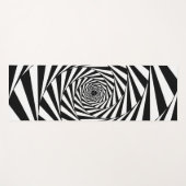 抽象芸術ブラック&ホワイト渦巻螺旋階段アート ヨガマット (正面(横))