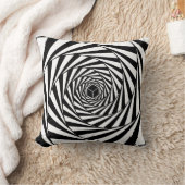 抽象芸術ブラック&ホワイト渦巻階段 クッション (ブランケット)