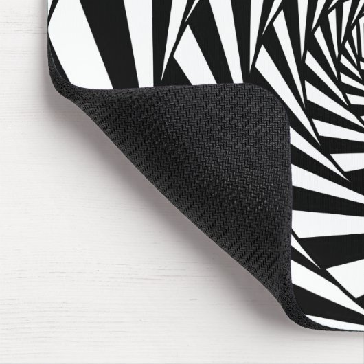 抽象芸術ブラック&ホワイト渦巻階段 マウスパッド (コーナー)