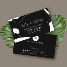 抽象芸術ブラック&ホワイト紹介カードデザイン