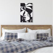 抽象芸術ブラック&ホワイト絵画ズ・ウィメンズ・クラッシー キャンバスプリント (インサイチュ (寝室))