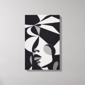 抽象芸術ブラック&ホワイト絵画ズ・ウィメンズ・クラッシー キャンバスプリント (正面)