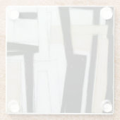 抽象芸術ブラック&ホワイト絵画ズ ガラスコースター (裏面)