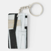 抽象芸術ブラック&ホワイト絵画ズ キーホルダー (裏面)