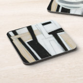 抽象芸術ブラック&ホワイト絵画ズ コースター (左側)